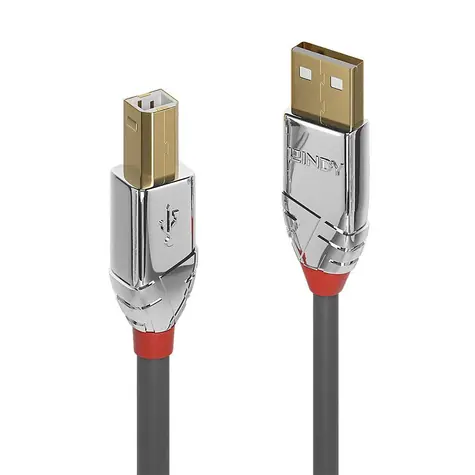 Lindy Cromo Line USB 2.0 AB grau / USB-Kabel / USB-A / USB-B / 5 m / 480 Mbit/s