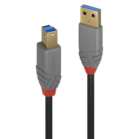 Lindy Anthra Line USB-A - USB-B 3 m schwarz / USB-Kabel / USB 3.2 Gen 1 / 5 Gbit/s