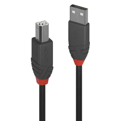 Lindy Anthra Line schwarz / USB-Kabel / USB-A - USB-B / 2 m / 480 Mbit/s