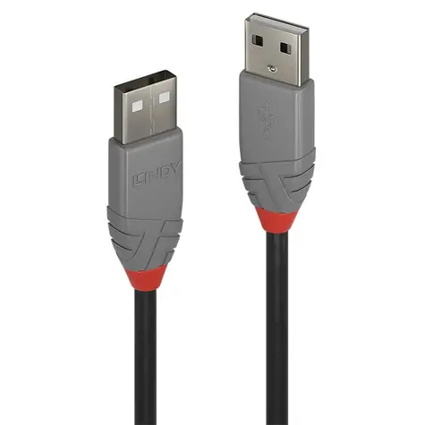 Lindy Anthra Line USB-A - USB-A-Kabel, schwarz, 0,2 m / USB 2.0 / 480 Mbit/s