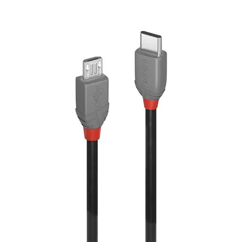 Lindy Anthra Line USB-C - Micro-USB B schwarz / USB-Kabel / USB 2.0 / 3 m / 480 Mbit/s