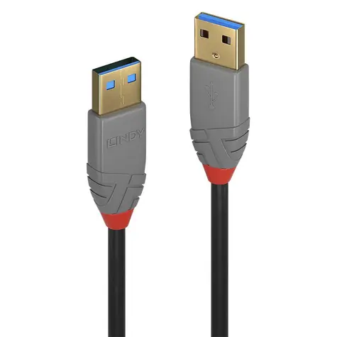 Lindy Anthra Line USB-A - USB-A 1 m schwarz / USB-Kabel / USB 3.2 Gen 1 / 5 Gbit/s