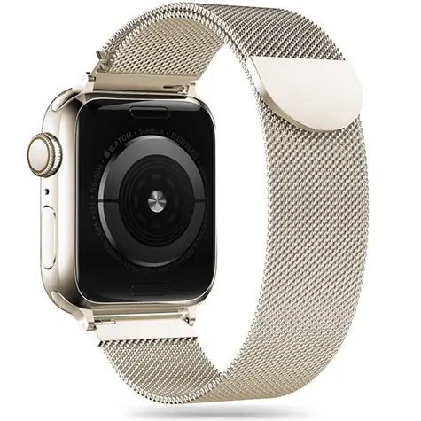 Tech-Protect Milanaise-Armband beige / Armband für Apple Watch / 38/40/41 mm / Series 4/5/6/7/8/9/SE