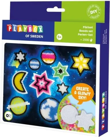 PLAYBOX Aufbügelbare Perlen Nachthimmel / 2000 Stück.