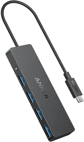 Anker USB-C Hub schwarz / USB-Hub / 4 Anschlüsse / 5 Gbit/s