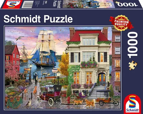 Schmidt Puzzle Schiff im Hafen / 1000 Teile / 69,3 × 49,3 cm