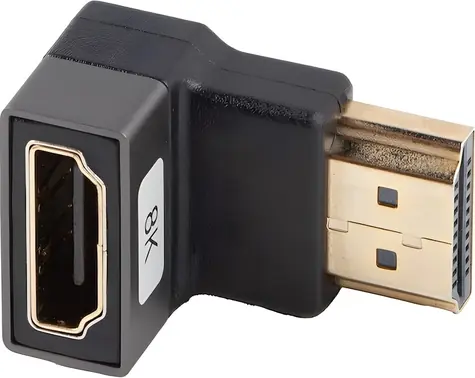 Lanberg Silber / Adapter / HDMI (F) auf HDMI (F) / nach unten abgewinkelt / Aluminiumgehäuse / 8K