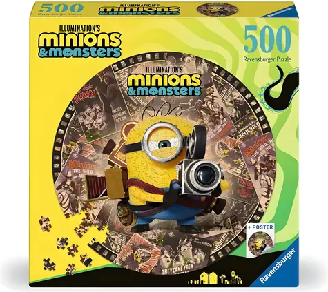 Ravensburger Rundes Puzzle Minions und Monster / 500 Teile / ab 12 Jahren