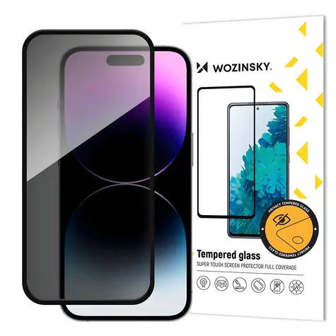 Wozinsky Sichtschutzglas aus gehärtetem Glas für Apple iPhone 16 Pro Max / Schutzglas / Anti-Spionagefilter