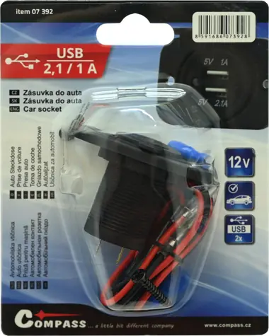 Compass 2x USB-Autosteckdose / Ladebuchse / 5V 2,1A + 5V 1A