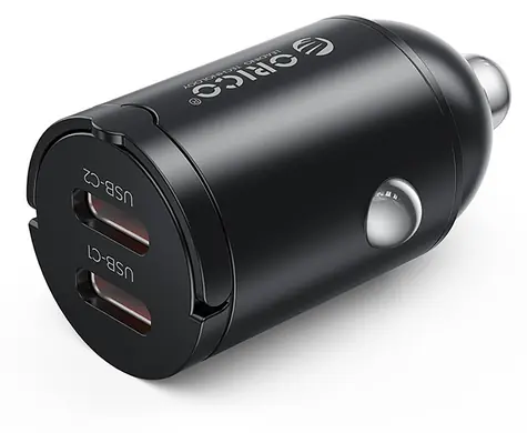 Orico MiniRing schwarz / Kfz-Ladegerät / 2x USB-C / 30 W