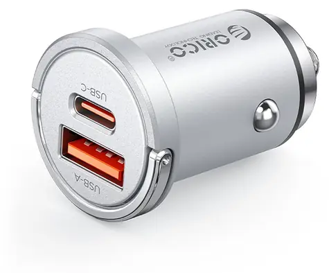 Orico MiniRing Pro silber / Autoladegerät / 45 W / USB-C + USB-A