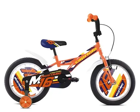 CAPRIOLO Kinder-BMX Mustang 16" Fahrrad orange-blau-schwarz / Hardtail-Rahmen