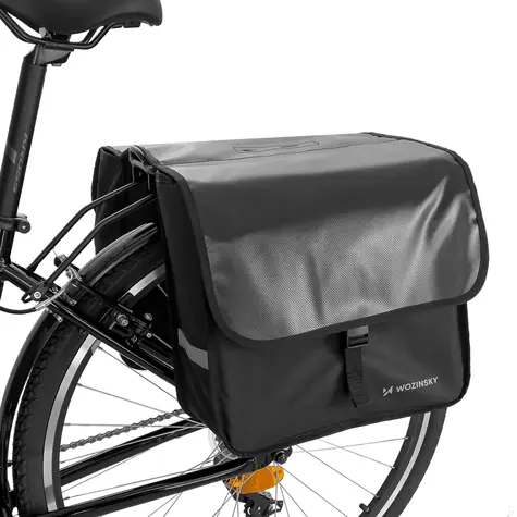 Wozinsky WBB34BK schwarz / Fahrradtasche / Doppeltasche / 28 l / für Gepäckträger