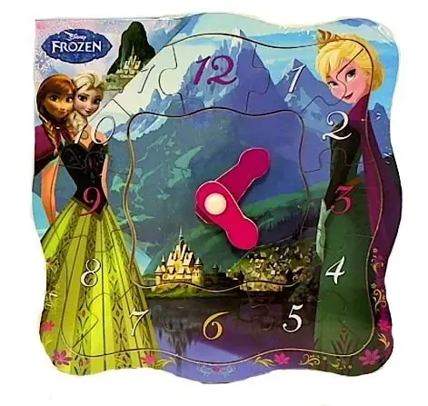 TOP BRIGHT Holzpuzzle-Uhr Frozen / Puzzle zum Einstecken / drehbare Zeiger / 22 x 22 cm