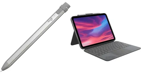 Logitech Combo Touch Grau + iPad-Set (Stift + Tastaturhülle) / 10. Generation
