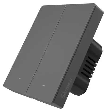 Sonoff M5-2C-80 Graphit / Intelligenter Wandschalter / 2-Kanal / WLAN / für Rahmen