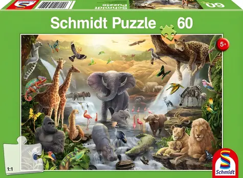 Schmidt Puzzle Tiere in Afrika / 60 Teile / 36,1 x 24,3 cm
