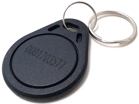 Xtendlan Identifikations-Schlüsselanhänger für Türstationen, schwarz / RFID-Schlüsselanhänger / 125 kHz / mit Nummer