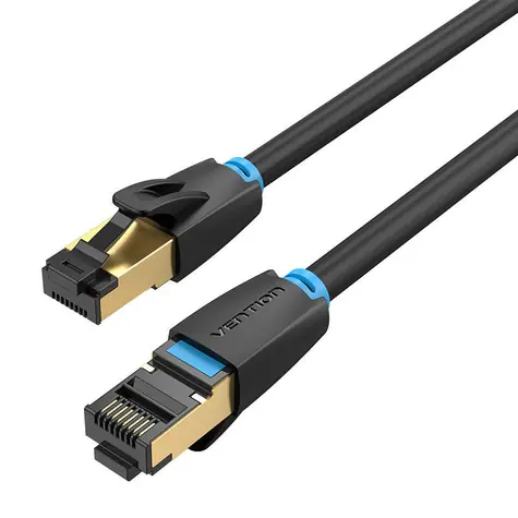 Vention IKABF schwarz / Netzwerkkabel / Cat8 S/FTP / RJ45-RJ45 / 1 m / 40 Gbit/s