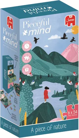 JUMBO Puzzle Pieceful Mind: Ein Stück Natur / 6 x 54 Teile / ab 14 Jahren