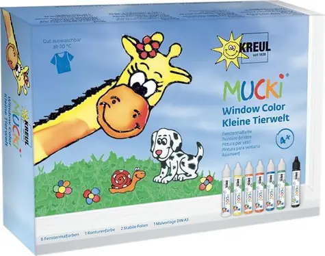 KREUL Glasfarben Mucki Fensterfarbe / Tierwelt / 29 ml / ab 4 Jahren