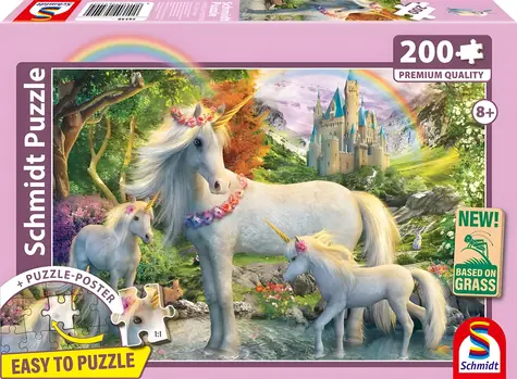 Schmidt Puzzle Einhorn mit Jungen / 200 Teile / 43,2 × 29,1 cm
