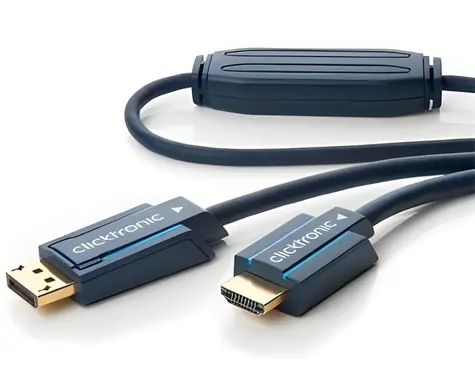 ClickTronic HQ OFC-Kabel DisplayPort - HDMI Typ A / vergoldete Anschlüsse / 3D / MM / 20 m