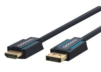 ClickTronic HQ OFC DisplayPort-HDMI-Kabel / DisplayPort-HDMI-Kabel / vergoldete Anschlüsse / 4K 60Hz / 3D / 10 m