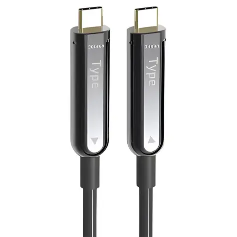 PremiumCord Optisches AOC Videokabel USB-C 10 m / Videokabel / USB-C / 4K 60Hz / Glasfaser