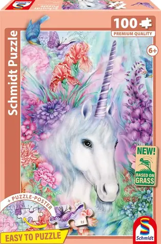 Schmidt Puzzle Die Schönheit des Einhorns / 100 Teile / 24,3 x 36,1 cm