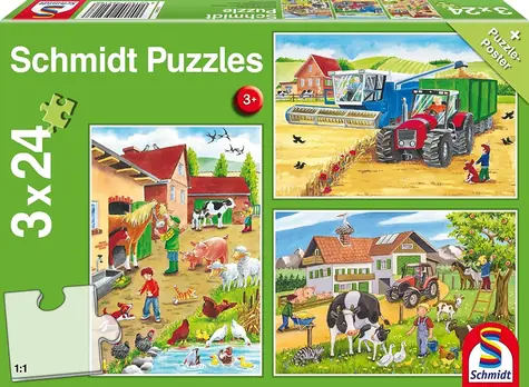 Schmidt Puzzle Auf dem Bauernhof / 3x24 Teile / 26,3 x 17,8 cm