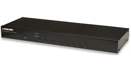 Intellinet KVM-Switch 8/1 schwarz / KVM-Switch / USB / PS/2 / 8 Ports / 19"
