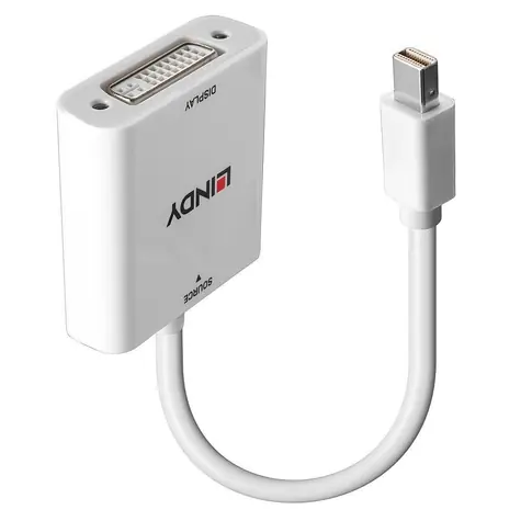 Lindy Mini DisplayPort auf DVI-I / Adapter / 1920x1200 px / HDCP 1.4/2.2 / 0,18 m