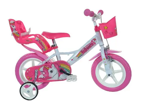 Dino Bikes 124GLN 12" weiß-rosa / Kinderfahrrad