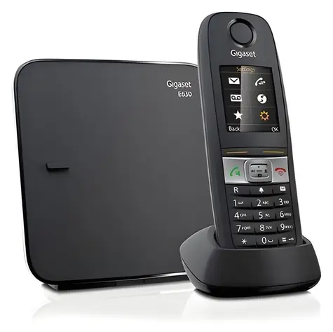 Gigaset E630 schwarz / DECT-Schnurlostelefon / GAP / IP65