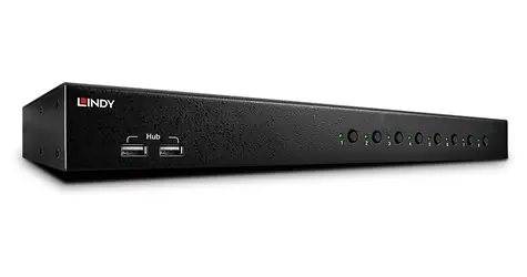 Lindy KVM Switch Pro 8- Port schwarz / KVM-Switch / DVI-I Single Link / USB 2.0 / Audio / max. 1920x1200