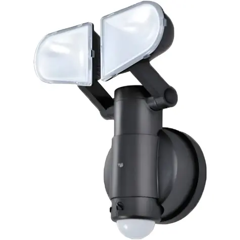 Schwaiger LED-Doppelsensorleuchte schwarz / Außenwandleuchte / 400 lm / PIR-Bewegungsmelder / IP44