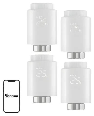 Sonoff TRVZB, 4er-Pack / Thermostatkopf / ZigBee / Intelligente Heizung