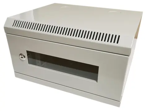 Xtendlan Wandrack 10" grau / Wandrack / 4 HE / 280 × 350 mm / Glastür