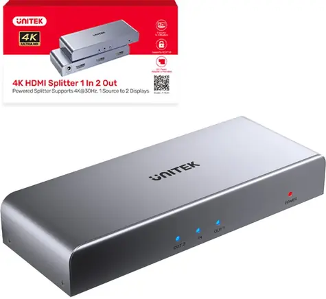 Unitek HDMI-Splitter 1 auf 2 / Splitter / 4K