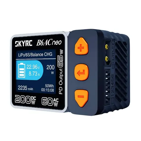 SkyRC B6AC Neo / Ladegerät / LiPo, LiFe, NiMH / 200 W DC / 60 W AC / USB-C PD 65 W