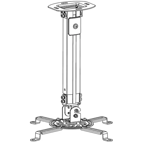 Techly Deckenhalterung für Projektoren, silber / Projektorhalterung / 54,5-90 cm / Tragkraft 13,5 kg / 360° drehbar