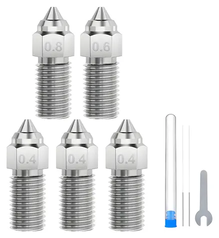 ELEGOO Düsenset für Neptune 4/4 Pro / Düsenset / Gehärteter Stahl / 0,4-0,8 mm / 5-teilig