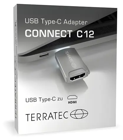 Terratec Connect C12 / USB-C-zu-HDMI-Adapter / 4K 60 Hz