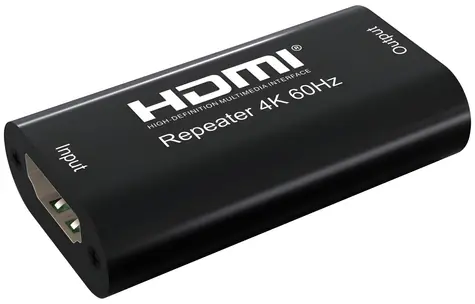 Techly IDATA-HDMI2-RIP4KT Schwarz / HDMI-Repeater / HDMI 2.0 / 4096 x 2160 Pixel / bis zu 40 m / HDCP