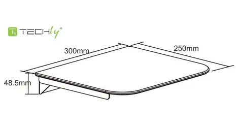 Techly ICA-DRS-504 schwarz / Wandmontiertes Glasregal / Tragkraft 8 kg / Aluminium