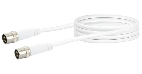 Schwaiger Koaxialkabel 1,5 m weiß / Koaxialkabel / FF / Klasse A+10dB / 75 Ohm