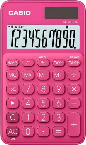 Casio SL-310UC rot / Taschenrechner / 10-stellige Anzeige / Solar + Batterie