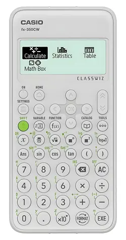 Casio FX-350CW grau / Taschenrechner / Wissenschaftlich / 12-stellig / Natürliche Notation / QR-Code